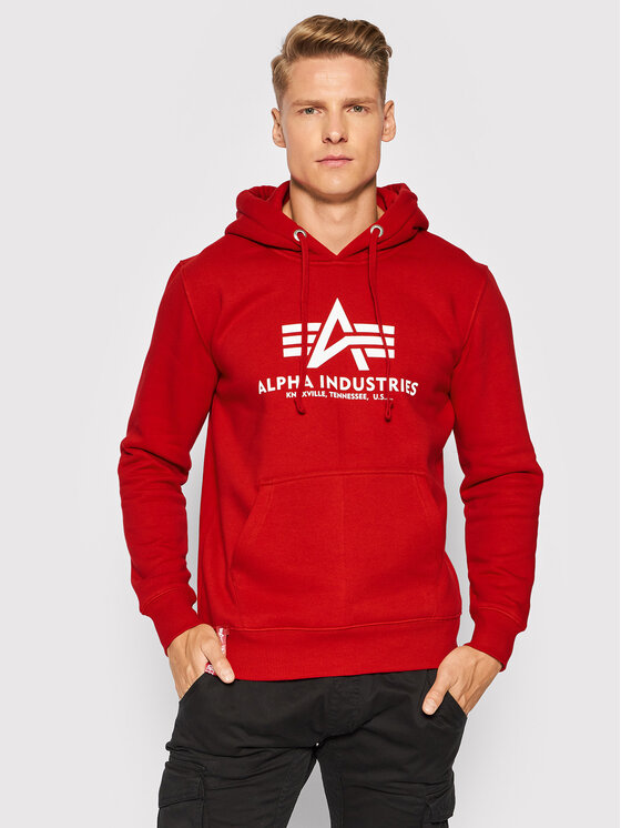 Alpha Industries Džemperis ar kapuci Basic 178312 Sarkans Regular Fit