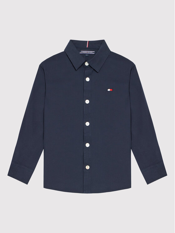 Tommy Hilfiger Tommy Hilfiger Πουκάμισο Solid Poplin KB0KB06965 M Σκούρο μπλε Slim Fit