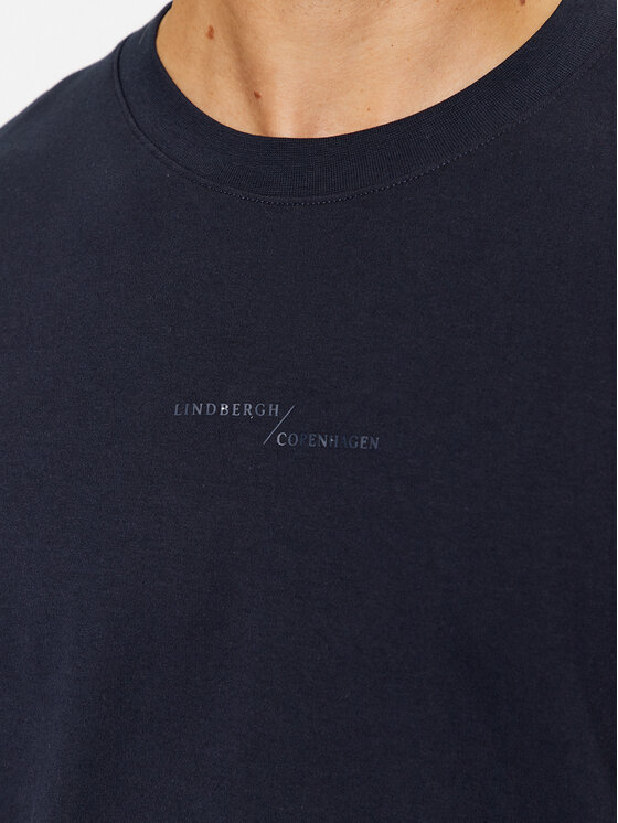 Lindbergh Lindbergh Тишърт 30-400239 Тъмносин Relaxed Fit
