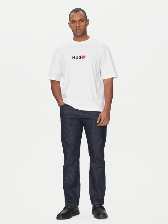 HUGO HUGO T-krekls Dewdam 50530557 Balts Relaxed Fit