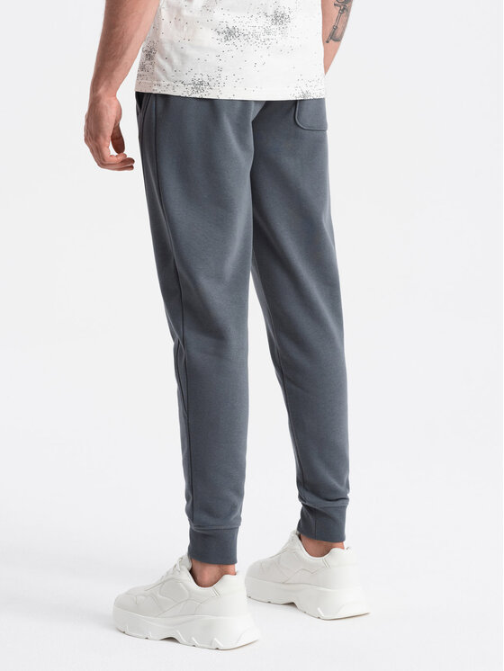 Ombre Ombre Joggers kalhoty OM-PABS-0174 Šedá Regular Fit