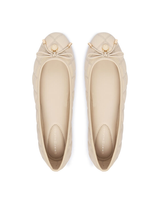 Tommy Hilfiger Tommy Hilfiger Μπαλαρίνες Charm Quilted Ballerina FW0FW09503 Ανοιχτό μπεζ