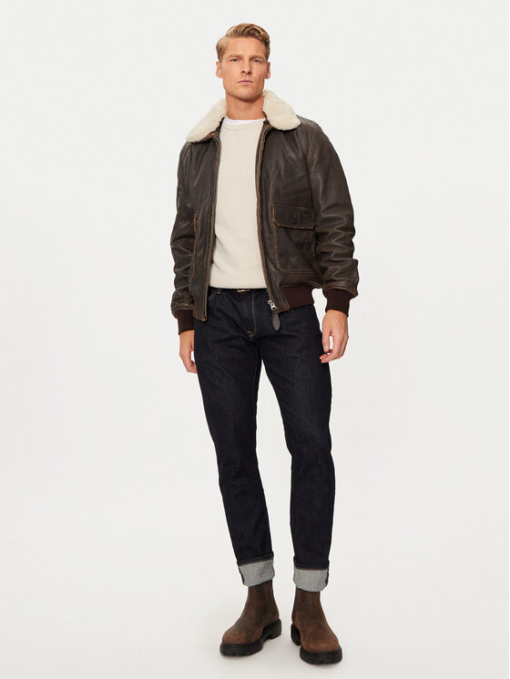 SCHOTT N.Y.C. SCHOTT N.Y.C. Lederjacke LCPILOTUSED Braun Regular Fit