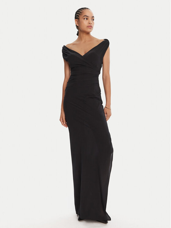 JACQUEMUS Sukienka wieczorowa Rita 25E251DR237-1767 990 Czarny Regular Fit