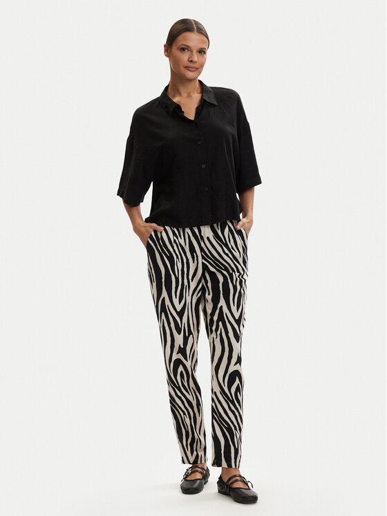 Vero Moda Vero Moda Текстилни панталони Jesmilo 10279691 Бежов Regular Fit