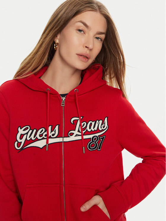 Guess Jeans Guess Jeans Bluza W4BQ03 KC811 Czerwony Regular Fit