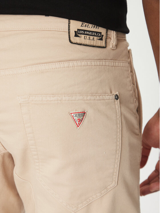 Guess Guess Riidest püksid M5RB54 WGXY1 Beež Slim Fit