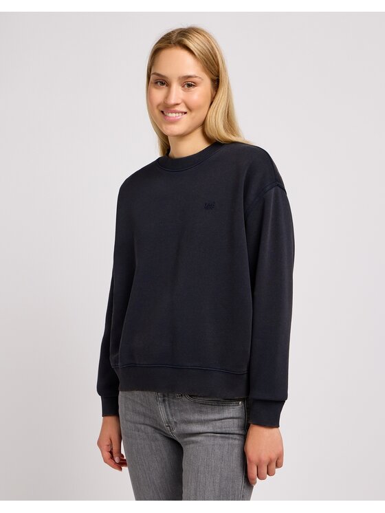 Lee Lee Bluza Crew Sws Unionall Blk Czarny Regular Fit