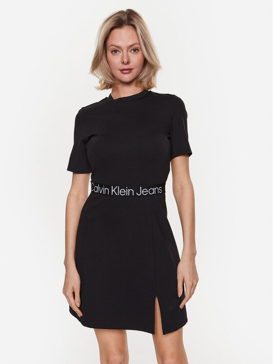 Calvin Klein Jeans Calvin Klein Jeans Každodenné šaty J20J221408 Čierna Regular Fit