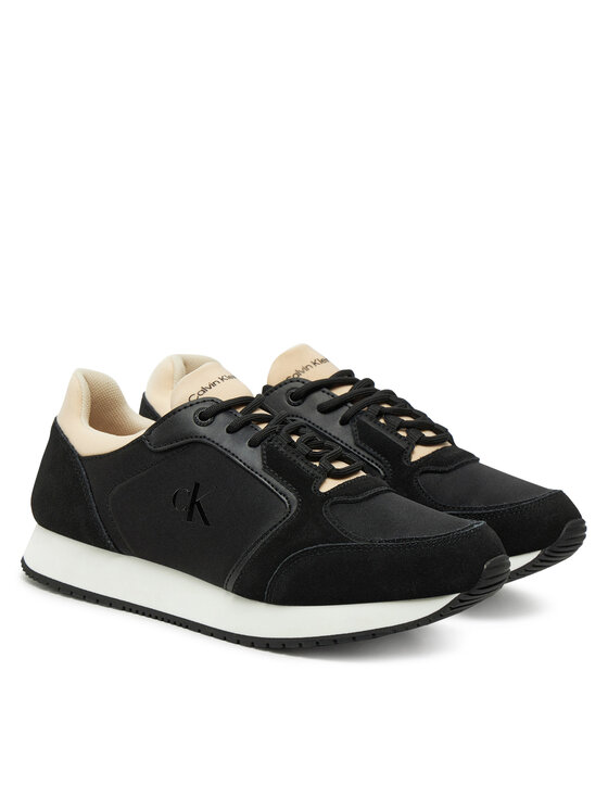 Calvin Klein Jeans Calvin Klein Jeans Sneakersy Runner Laceup Low Mg Media YW0YW01644 Czarny