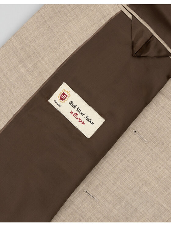 Borgio Borgio Marynarka Morgano II Beżowy Slim Fit