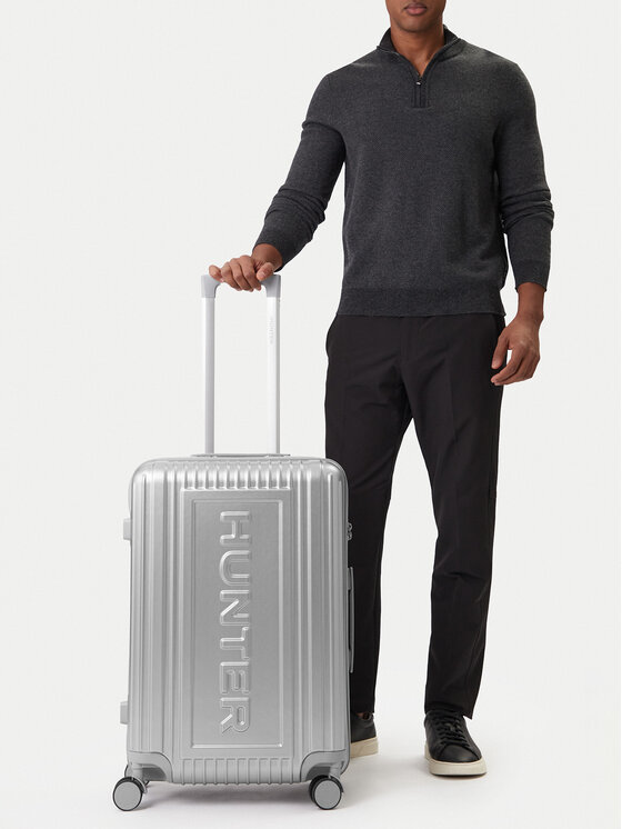 Hunter Valiză medie CEO-HUNTER-M-002-08-SILVER Argintiu