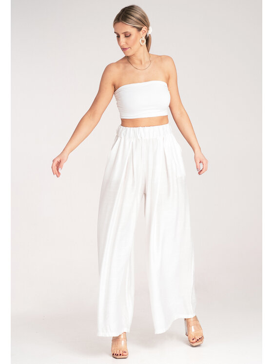 FIGL FIGL Dámske nohavice M1158 Biela Regular Fit