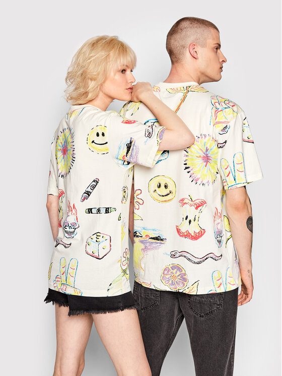 Market Market Majica Unisex SMILEY Market Coloring 399001096 Bela Relaxed Fit