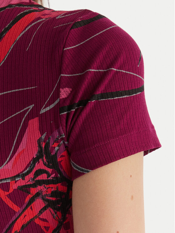 Desigual Desigual T-Shirt Lala 25WWTK16 Bordowy Regular Fit