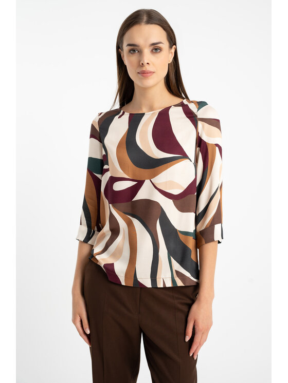 CLICK CLICK Bluzka 10-6939 Kolorowy Straight Fit