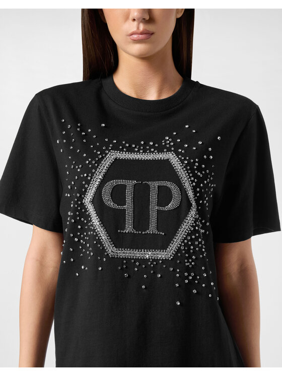 PHILIPP PLEIN PHILIPP PLEIN T-Shirt 23595 Czarny Over Fit