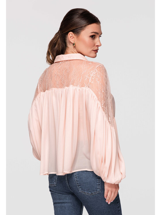 Ombre Ombre Bluzka OW-TS-E0026 Różowy Loose Fit