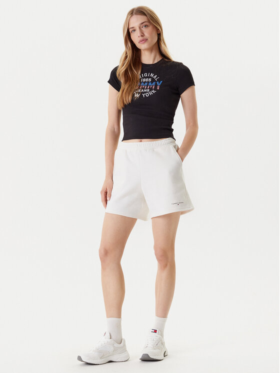 Tommy Jeans Tommy Jeans Spordišortsid Linear DW0DW21152 Ekrüüvärv Relaxed Fit