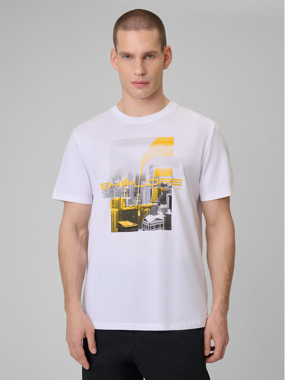 4F 4F T-Shirt CITY Biały Regular Fit