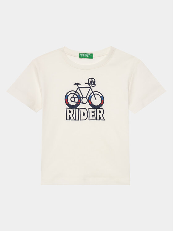 T-shirt Fille United Colors Of Benetton - Manches Longues Côtes - Col Rond Avec Boutons Cœur - Matière Durable