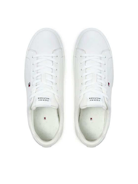 Tommy Hilfiger Tommy Hilfiger Sportcipők Icon Court Lth Flag Ess FM0FM05317 Fehér