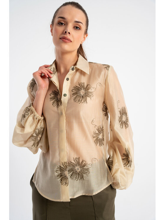 CLICK CLICK Πουκάμισο 10-6842 Χακί Relaxed Fit