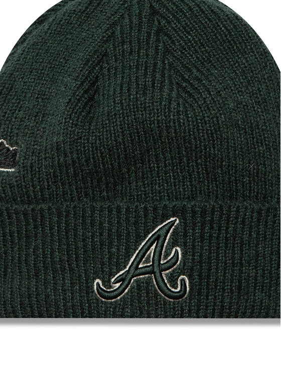New Era New Era Czapka Atlanta Braves World Series Patch Cuff Knit Beanie 60580730 Zielony