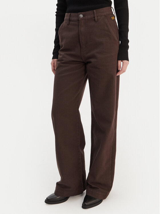 G-Star Raw G-Star Raw Bavlnené nohavice Deck 2.0 D26432-E078 Hnedá Wide Leg