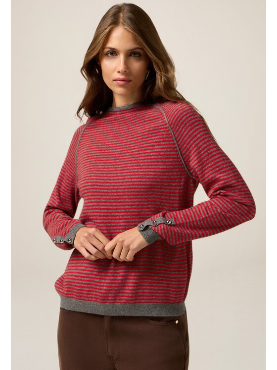 Oltre Oltre Cardigan M334J005074N0S3 Rosso Regular Fit