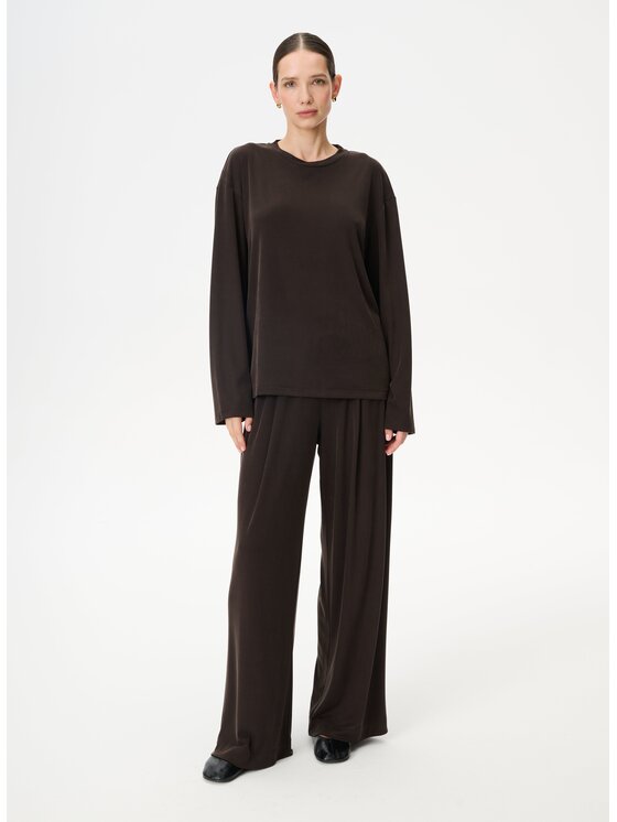 LEBRAND LEBRAND Longsleeve Anthony Brązowy Regular Fit
