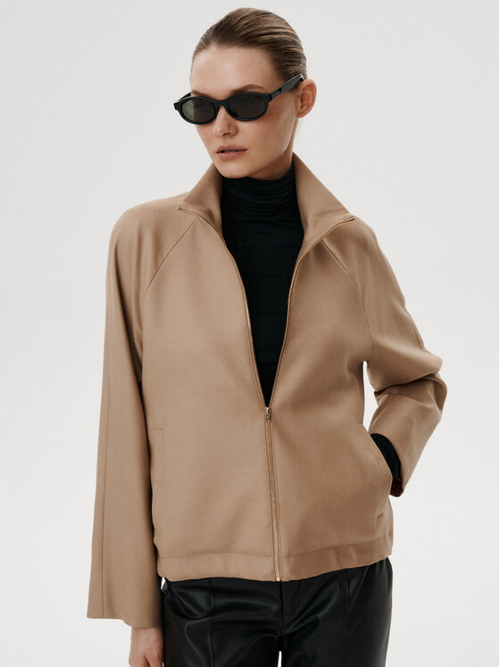 MARI PRETI MARI PRETI Bunda bomber Woolheaven Hnědá Regular Fit