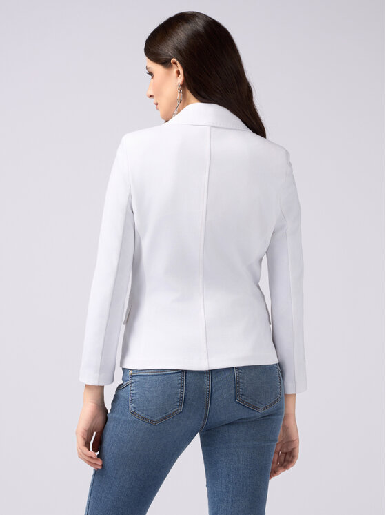 Oltre Oltre Marynarka Q759R104523N011 Biały A-Line Fit