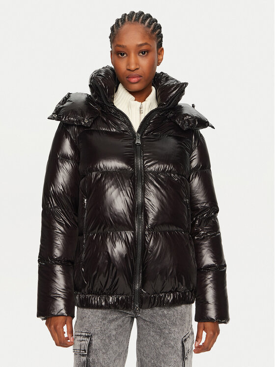 Hetregó Hetregó Pūkinė striukė Rose 8N723 Juoda Oversize