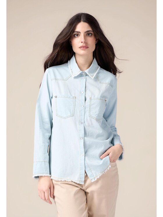 Oltre Oltre Camicia 5623R001523N014 Turchese Slim Fit