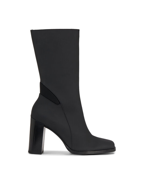 Calvin Klein Jeans Čizme Heel Zip Boot Lth Wn YW0YW01113 Crna