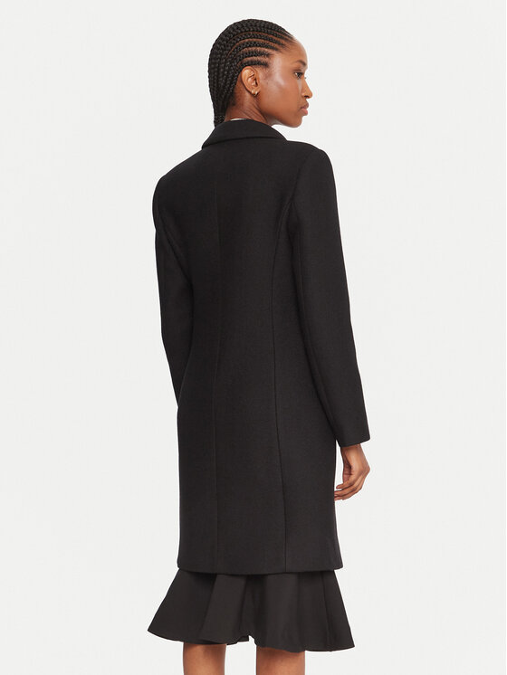 Rinascimento Rinascimento Вълнено палто CFC0126209003 Черен Slim Fit
