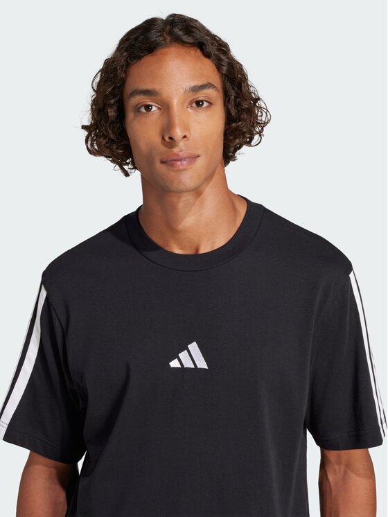 adidas adidas T-Shirt Essentials 3-Stripes Single Jersey Tee Czarny Regular Fit
