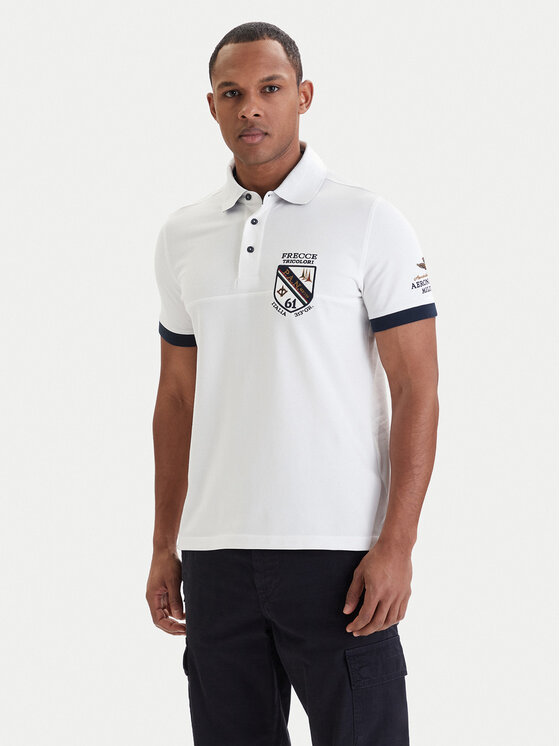 Aeronautica Militare Aeronautica Militare Polokošeľa 261PO1915UP00191 Biela Regular Fit
