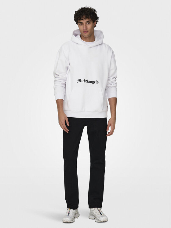 Only & Sons Only & Sons Felpa Apoh 22028208 Bianco Relaxed Fit