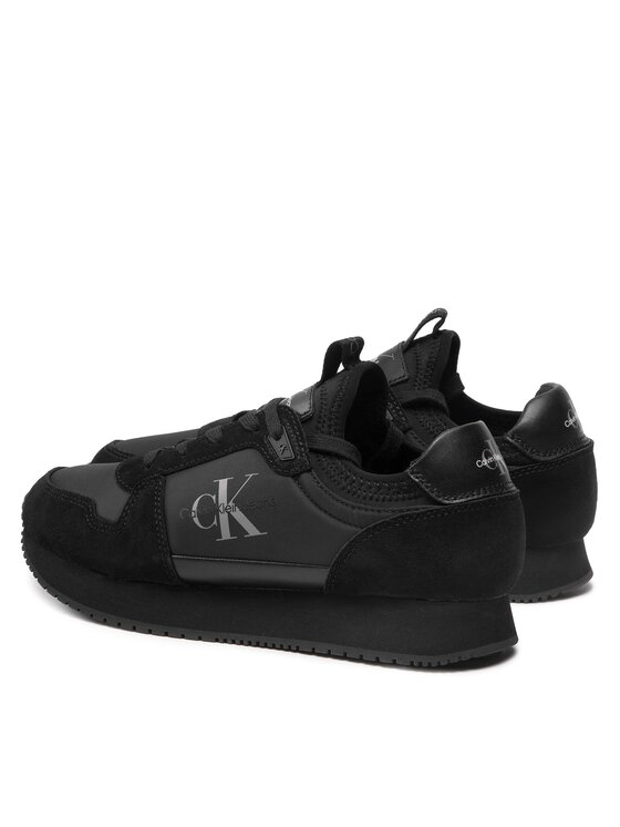 Calvin Klein Jeans Calvin Klein Jeans Сникърси Runner Sock Laceup Ny-Lth YM0YM00553 Черен