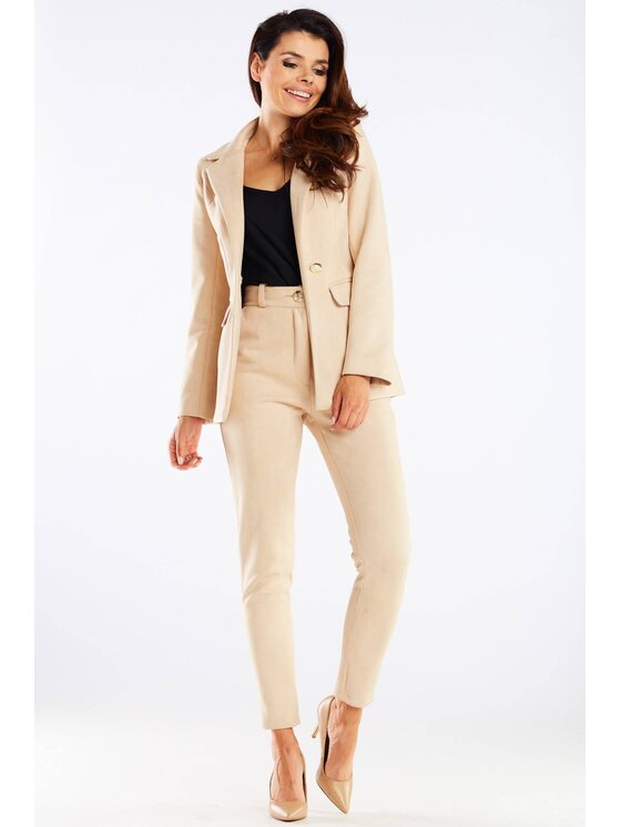 Awama Awama Dámské kalhoty A461 Béžová Basic Fit