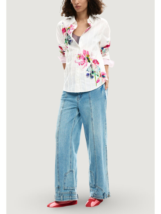 Desigual Desigual Πουκάμισο CAM_COLLEGE Λευκό Casual Fit