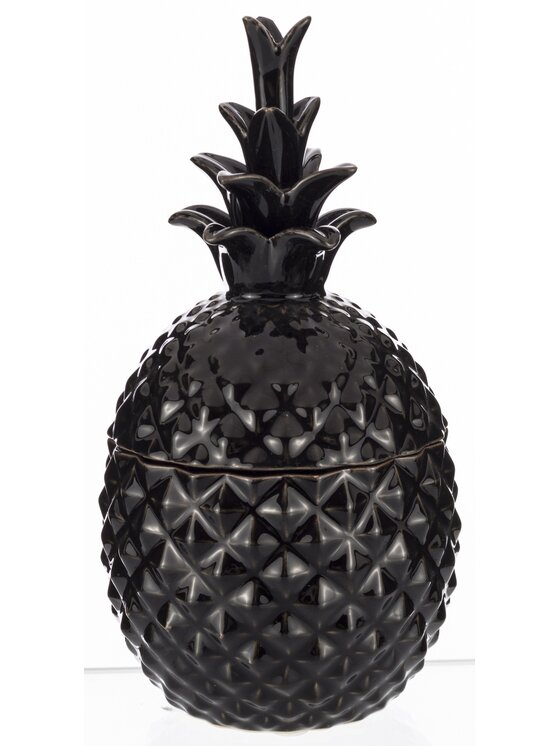 MIAhome MIAhome Pojemnik ananas dekoracja 19x10x10 cm PINYA - II small Czarny