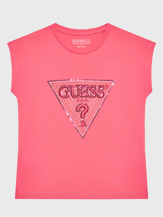 Guess Tričko J3GI33 K6YW1 Ružová Boxy Fit