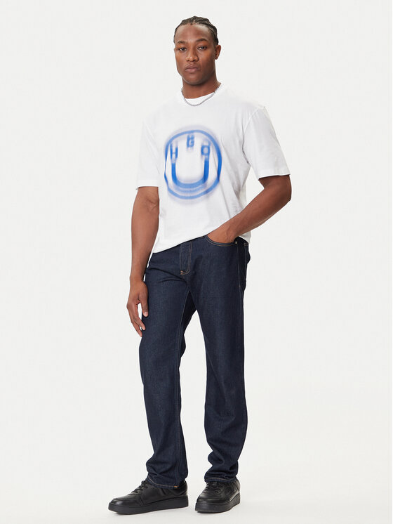 HUGO HUGO T-krekls Nalax 50543493 Balts Regular Fit