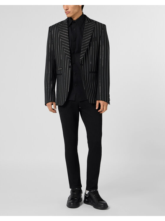 PHILIPP PLEIN PHILIPP PLEIN Marynarka 30452 Czarny Fitted Fit