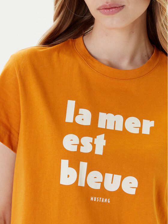 Mustang Mustang T-Shirt Floris 1016157 Orange Relaxed Fit