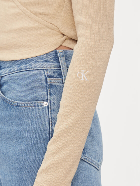 Calvin Klein Jeans Calvin Klein Jeans Majica J20J222559 Bež Slim Fit
