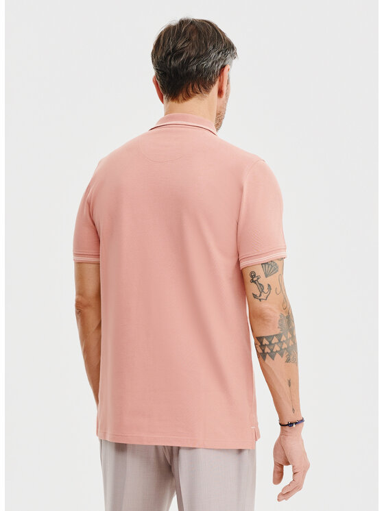 Pako Lorente Pako Lorente Polo P25SF-TX-004 Koralowy Classic Fit